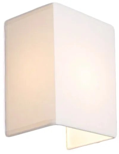 Landelijke wandlamp wit met stoffen kap - Vete