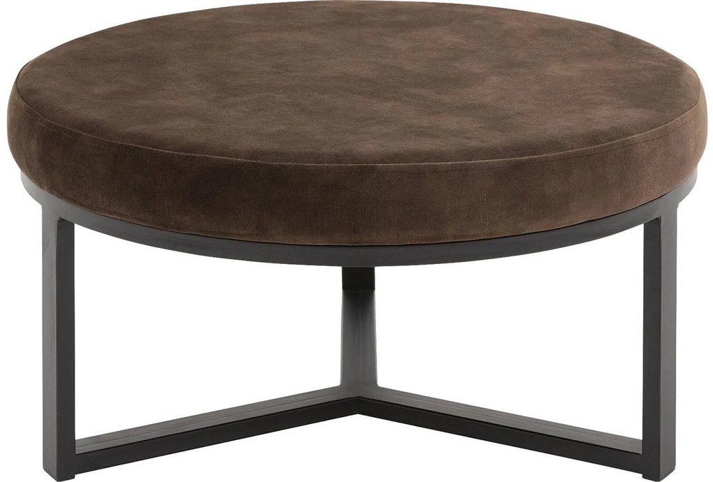 Goossens Excellent Salontafel Enza rond, stof bruin, elegant chic, 70 x 36 x 70 cm