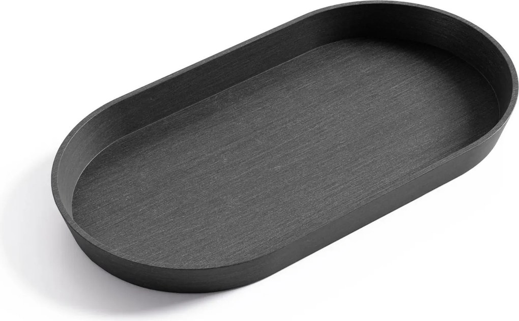 ecopots onderschotel met waterreservoir- Oval - Dark Grey - 28,4 x 15,4 x H2,4 cm