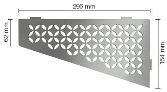 Schluter Shelf-E-S3 planchet - 29.5x15.4x0.5cm - inbouw - Perforatie: Floral - RVS geborsteld 1514580