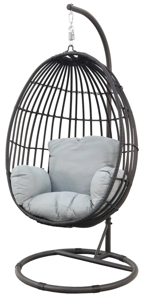 Hangstoel Panama swing egg - black rotan/mint grey