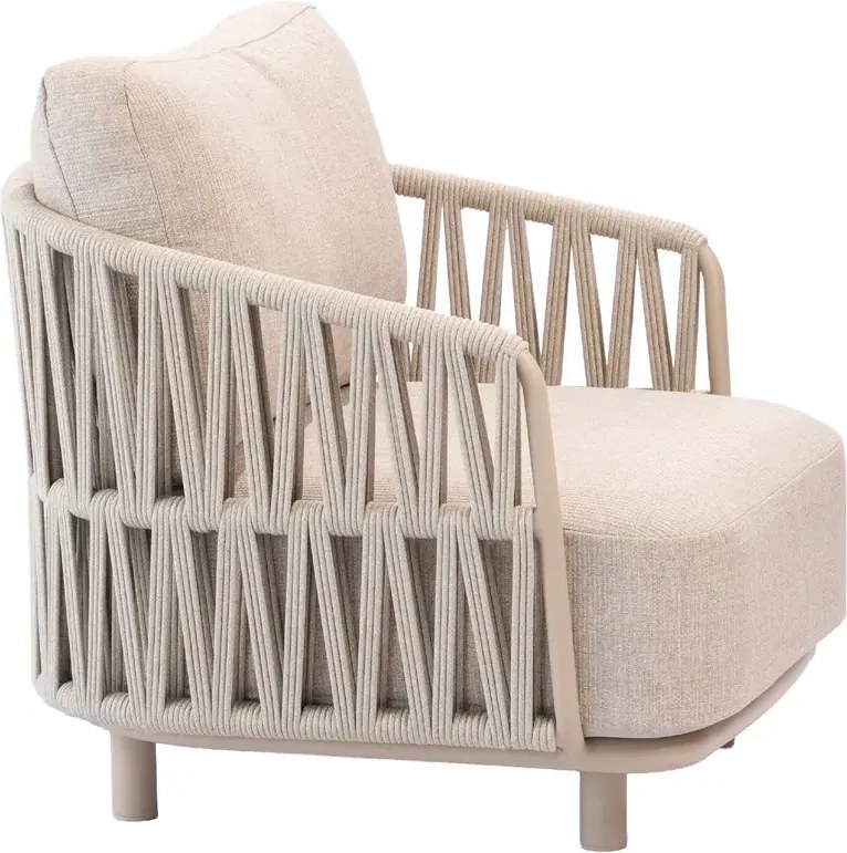 Taste by 4 Seasons Santino loungestoel Latte Loungestoel beige weerbestendig