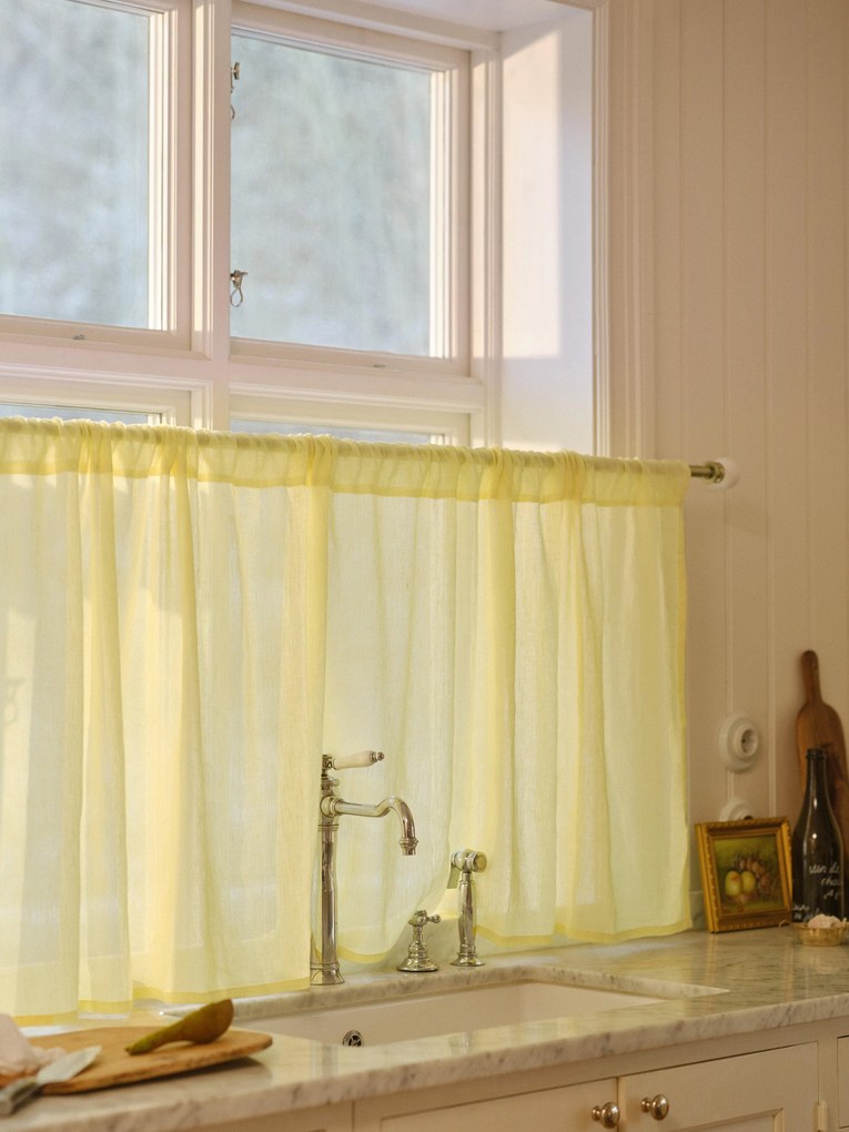 Linnen lichtfilterend gordijn met roedezoom Linn, B 250 cm