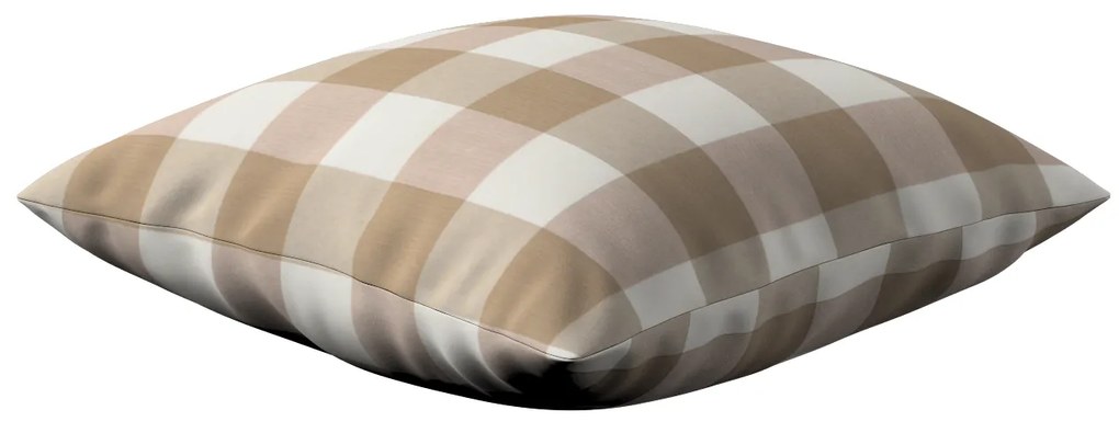 Dekoria Kussenhoes Mia, wit-beige geruit 43 x 43 cm