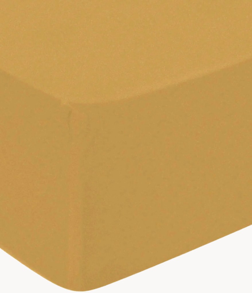 Katoenensatijnen hoeslaken Uni voor boxspring