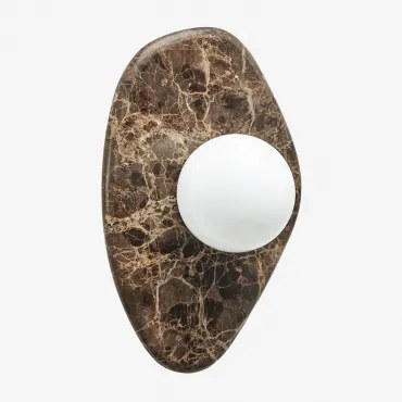 Jeremiah Marmeren Wandlamp Met Kristallen Bol Bruin Marmer - Sklum