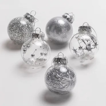 Set Van 30 Kerstversieringen Suvy Grijs – Zilver - Sklum