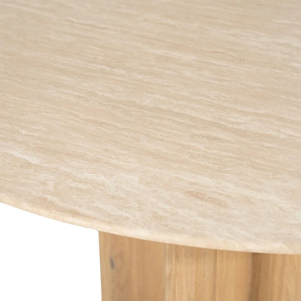 Ronde Eettafel Travertin - 130 X 130cm.