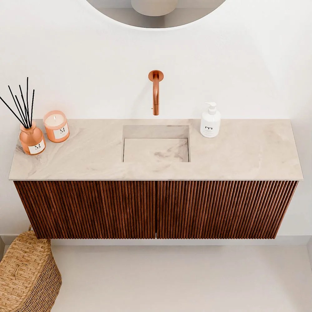 Mondiaz Joya DLux 90cm toiletmeubel ruby met wastafel faye midden zonder kraangat frappe