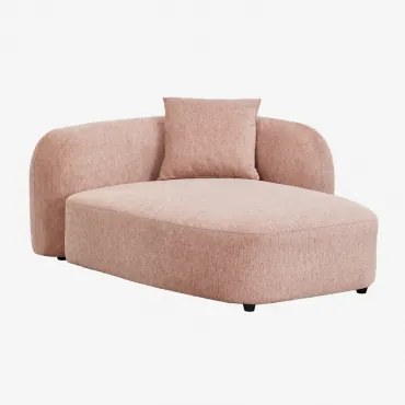 Chaise Longue Rechts Voor Modulaire Bank In Chenille Coco Stof Chenille Roze – Kwarts - Sklum