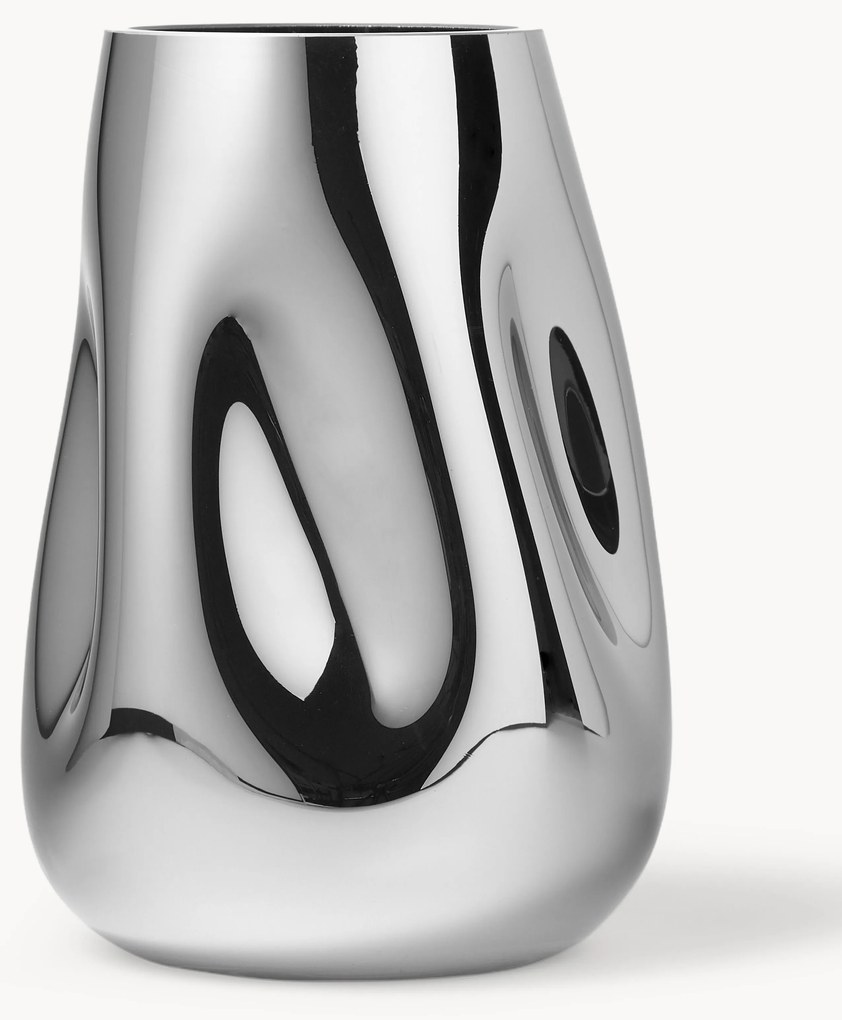 Mondgeblazen glazen vaas Mirror, H 26 cm