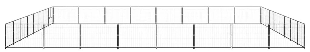 vidaXL Hondenkennel 64 m² staal zwart