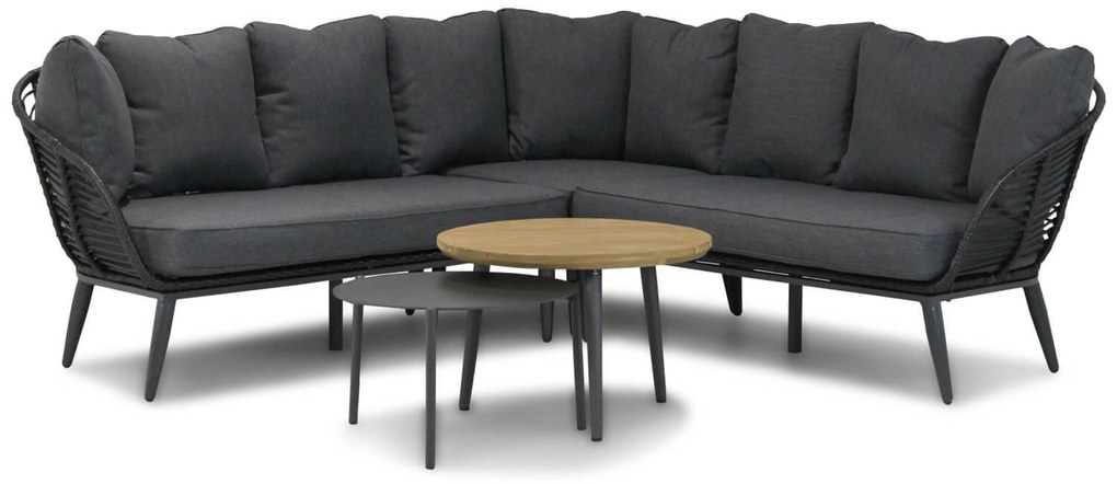 Hoek loungeset 4 personen Wicker Zwart Coco Coco Leonardo