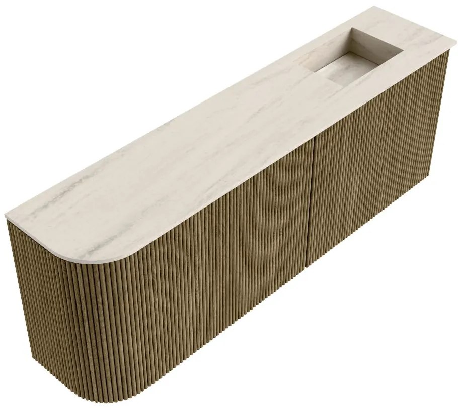Mondiaz Joya DLux 110cm toiletmeubel ronding links dusk met wastafel faye rechts zonder kraangat meli