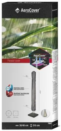 Platinum Riva stokparasol 3 m. rond - Light Grey met voet en hoes
