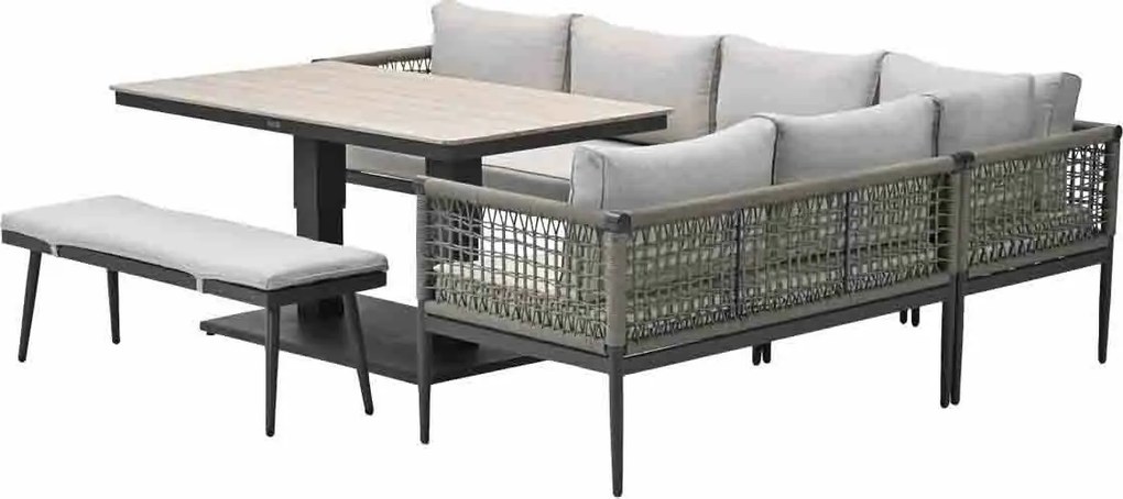 Garden Impressions Burela - Brugge lounge dining set 6-delig rechts - taupe