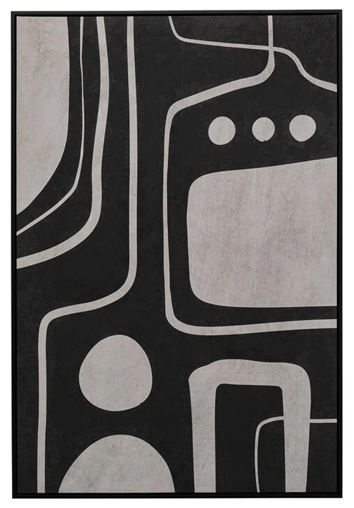 Kare Design Artistic Blacky Abstract Schilderij Zwart Wit