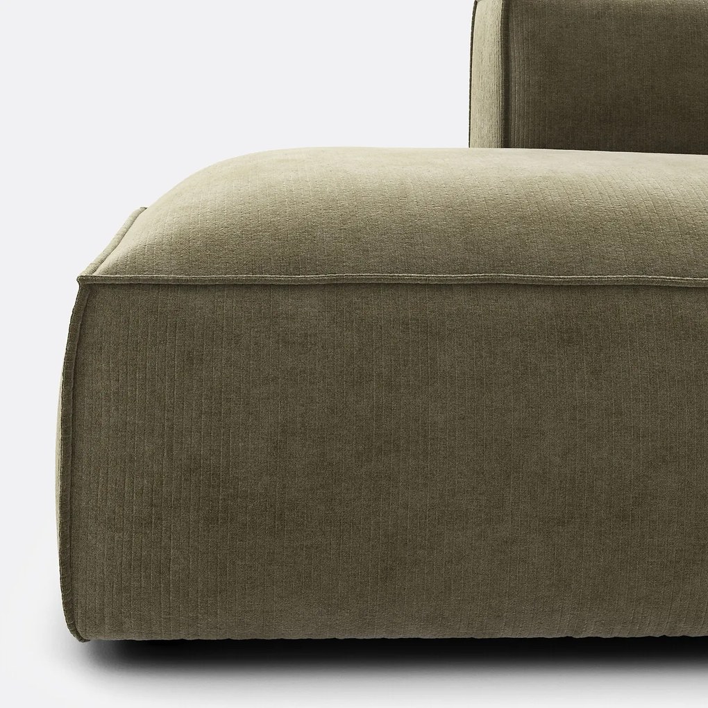 Rechthoekige bank in vintage ribfluweel, Seven