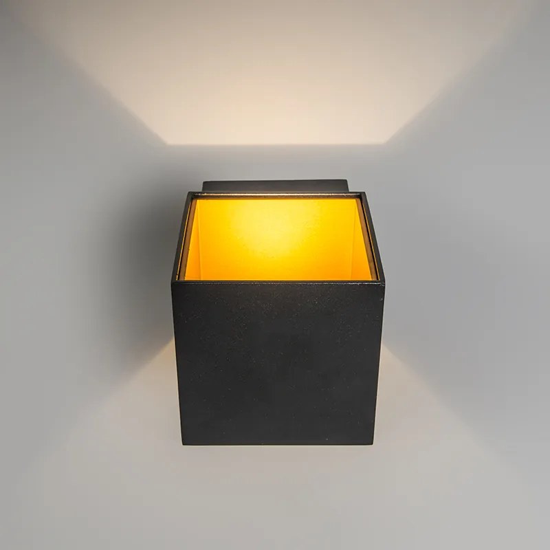 Design wandlamp zwart/goud incl. LED - Caja
