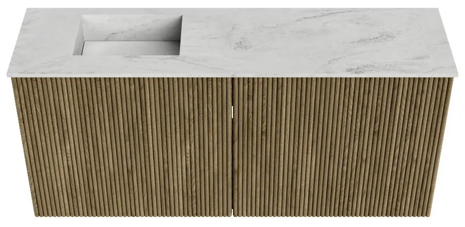 Mondiaz Joya DLux 90cm toiletmeubel dusk met wastafel faye links zonder kraangat opalo