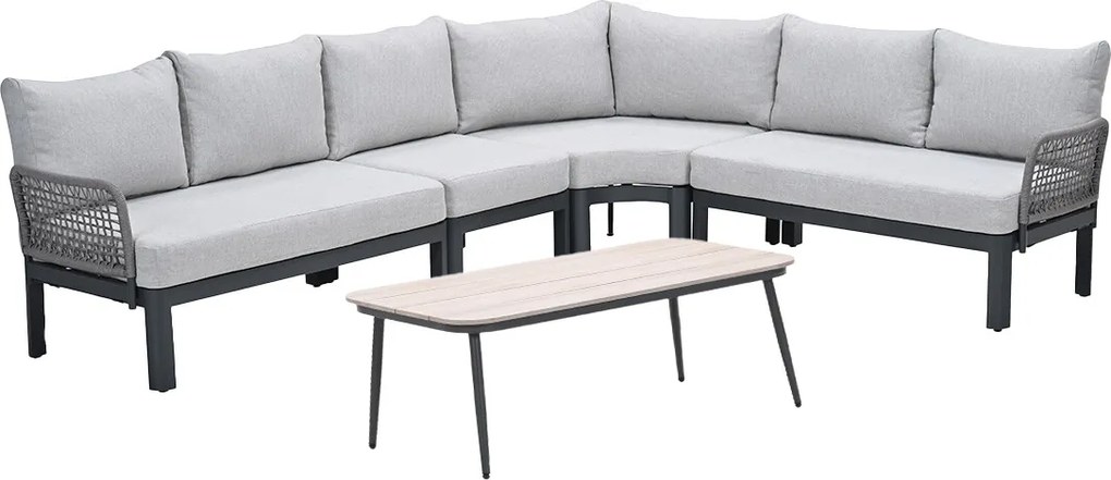 Garden Impressions Milan loungeset 5-delig - donker grijs