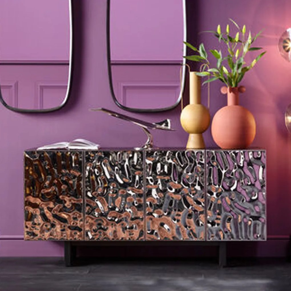 Kare Design Caldera Design Dressoir Zilver Zwart - 160x45x78cm.