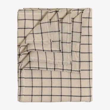 Tafelkleed Van 140x240 Cm In Bitow-katoen Beige – Linnen - Sklum