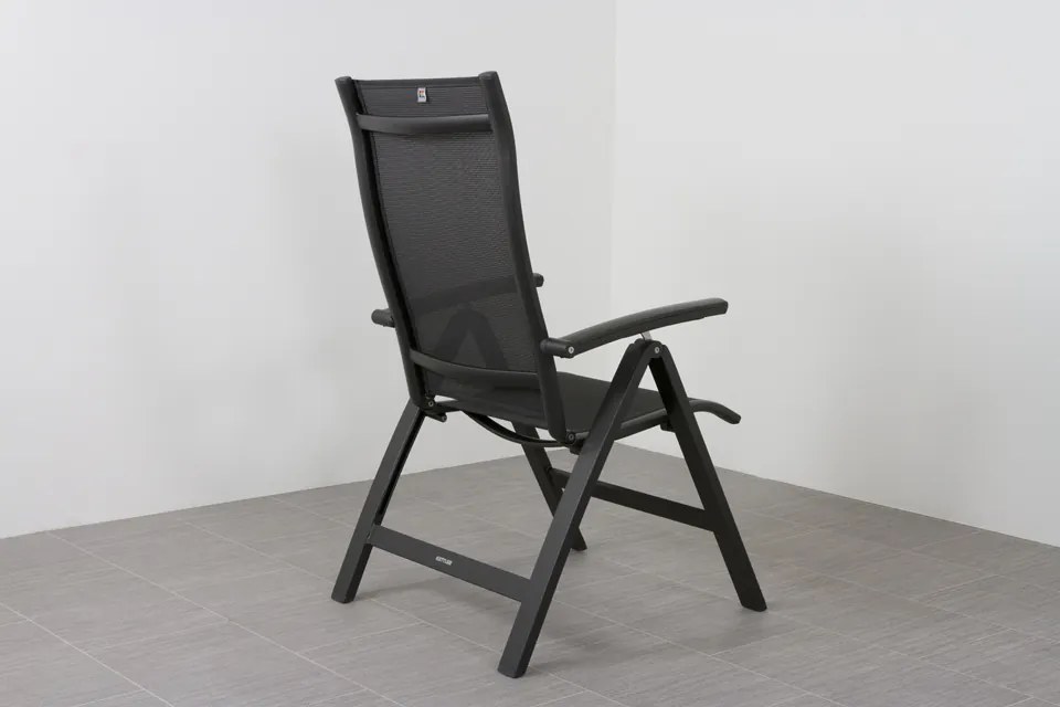 Kettler Altura Curve/Cubic 4-persoons verstelbare tuinset 160x95 cm. - Antraciet