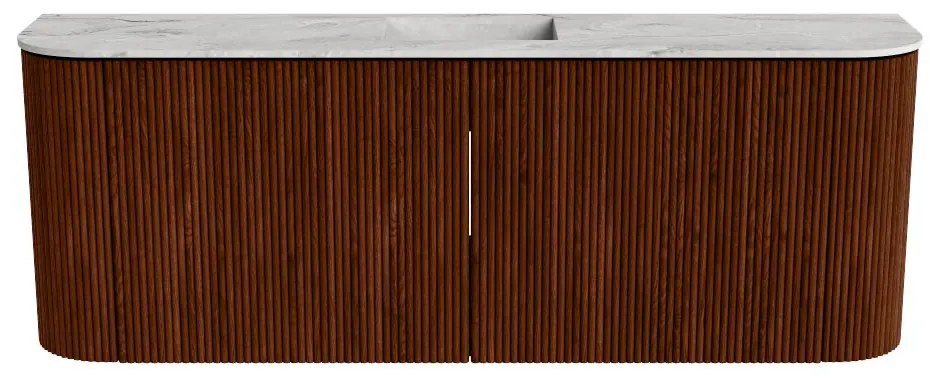 Mondiaz Joya DLux 115cm toiletmeubel ronding links/rechts ruby met wastafel faye midden 1 kraangat glace