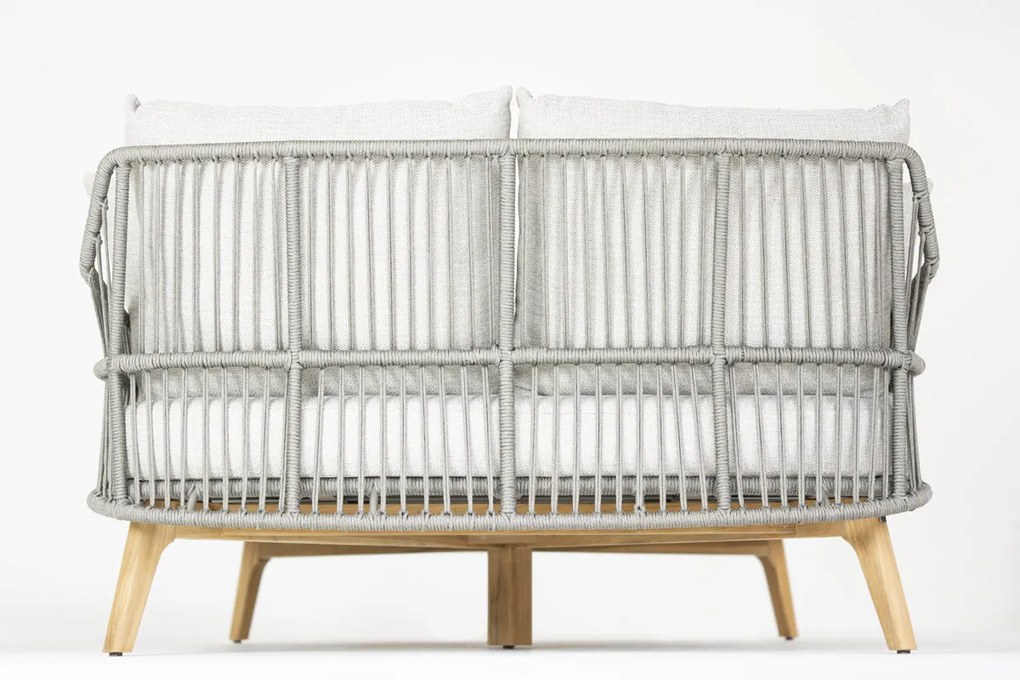 4 Seasons Outdoor Ancora loungeset teak Silver grey SALE Loungeset houtkleur weerbestendig