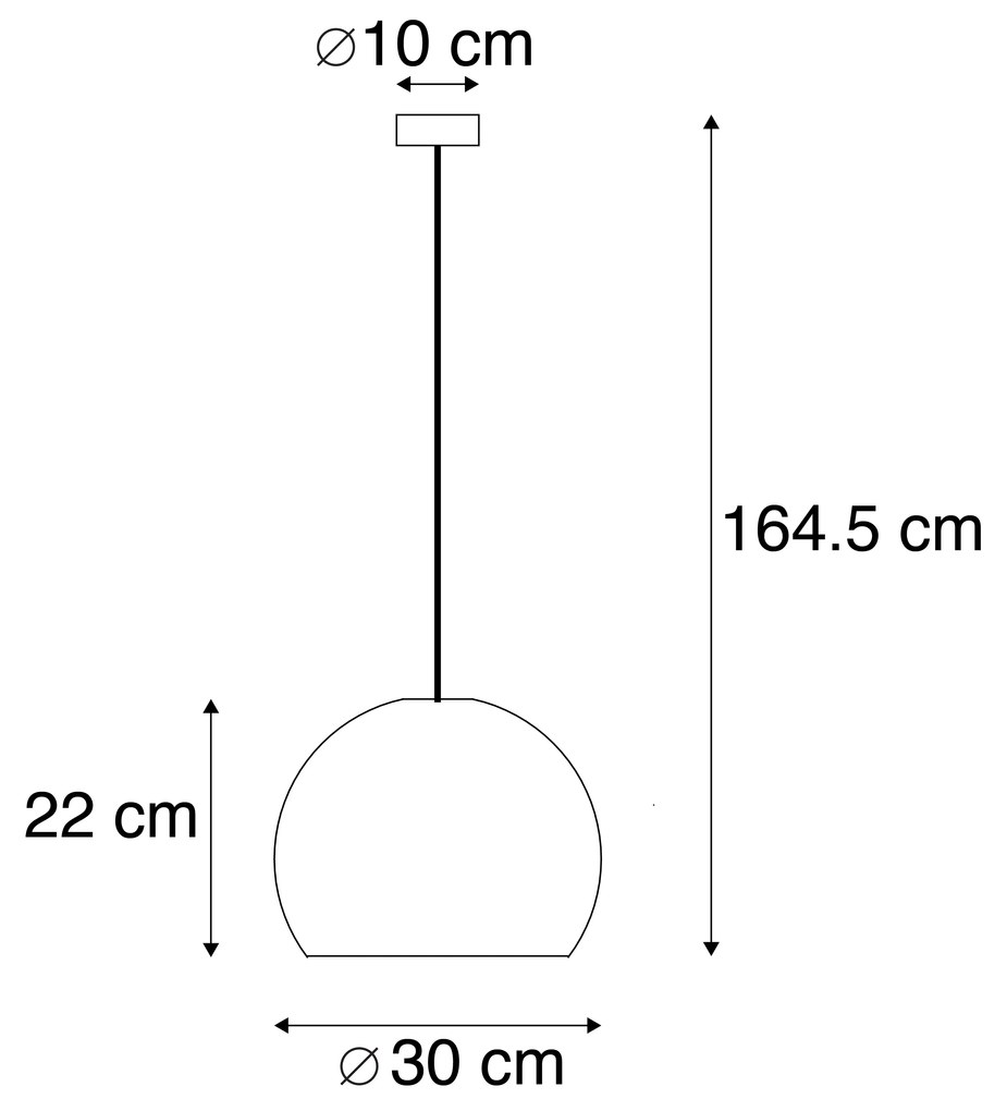Moderne ronde hanglamp opaal wit - Globe