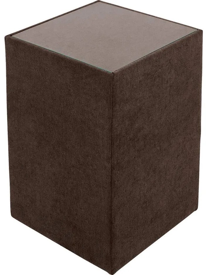 Goossens Hocker Nomade Toendra, Hocker met inleg glasblad