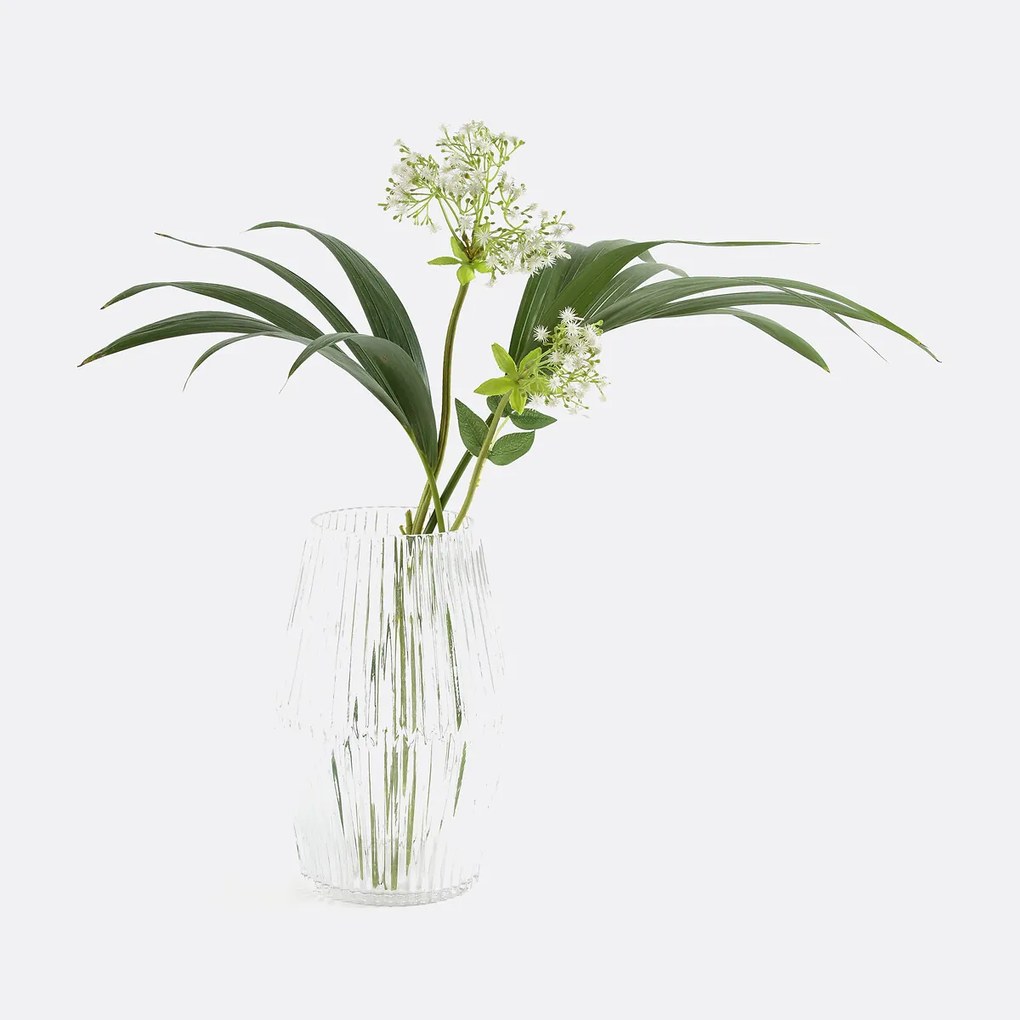 Vaas in glas met groeven, cilindervorm H25 cm, Afa