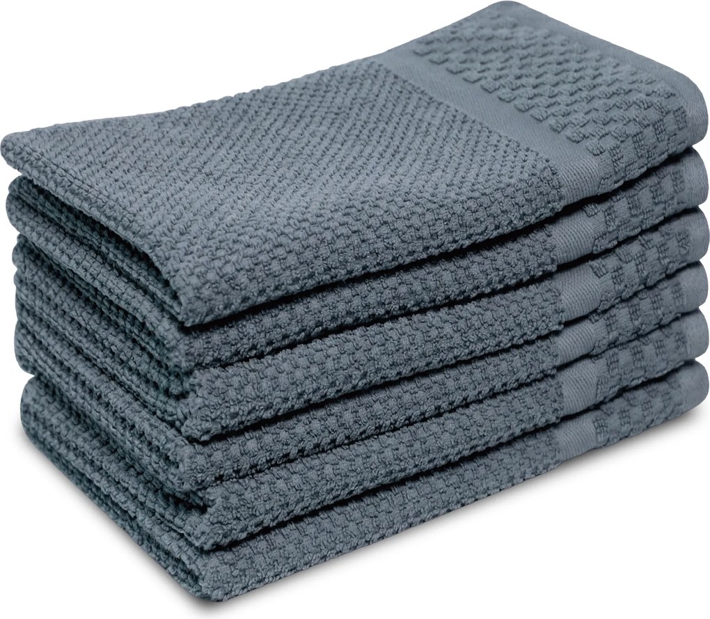 Gastendoek Soft Popcorn Collectie – 6 stuks – 30×50 – ijsblauw