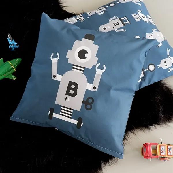 ANNI Design - Kussen Kinderkamer Robot - Blauw
