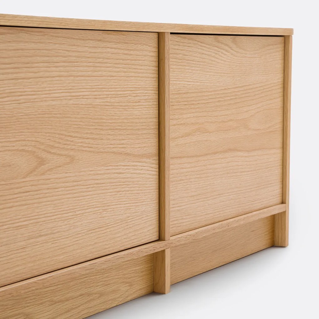 Modulaire lage buffetkast van eikenfineer, 2 Senssia deuren