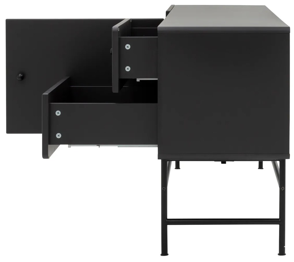 Tenzo Cocktail Retro Tv Dressoir Zwart - 158x40x68cm.