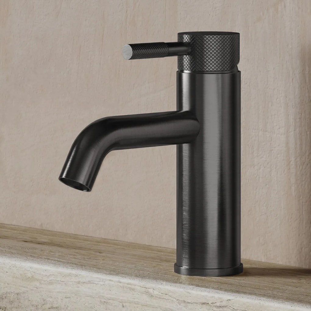 Saniclear Plus Curved wastafelkraan verouderd ijzer - gunmetal