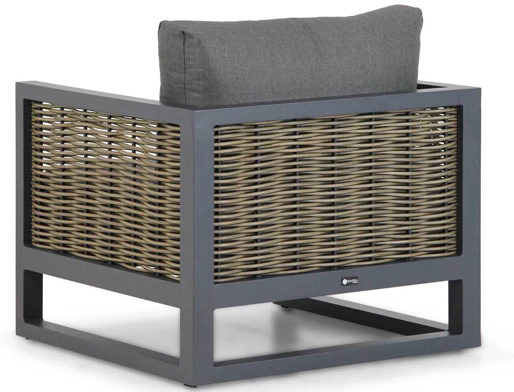 Hoek loungeset 6 personen Aluminium/wicker Grijs  Santika Furniture Santika