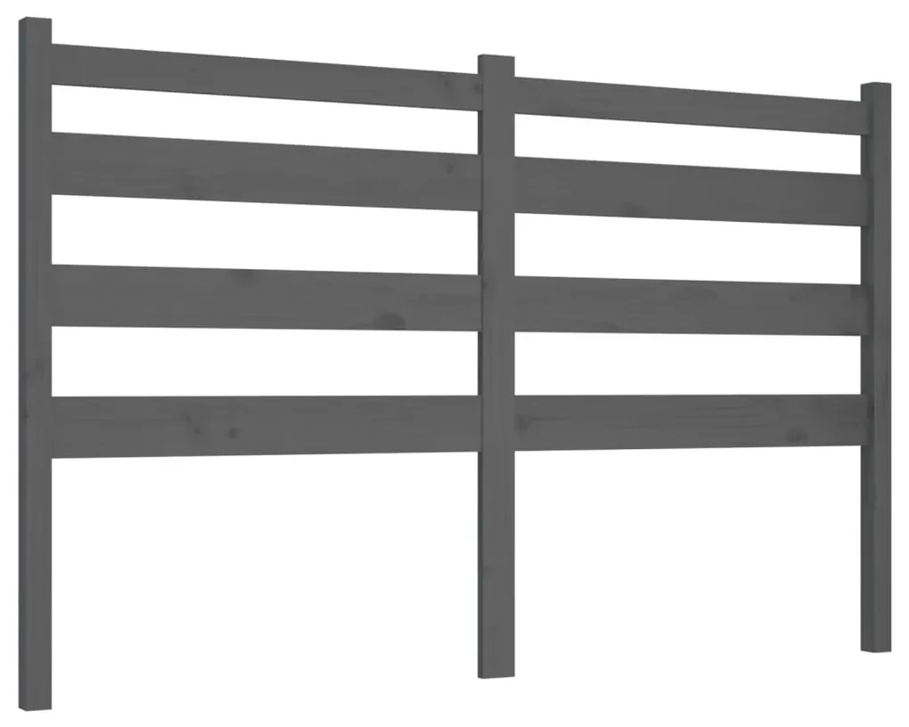 vidaXL Hoofdbord 156x4x100 cm massief grenenhout grijs