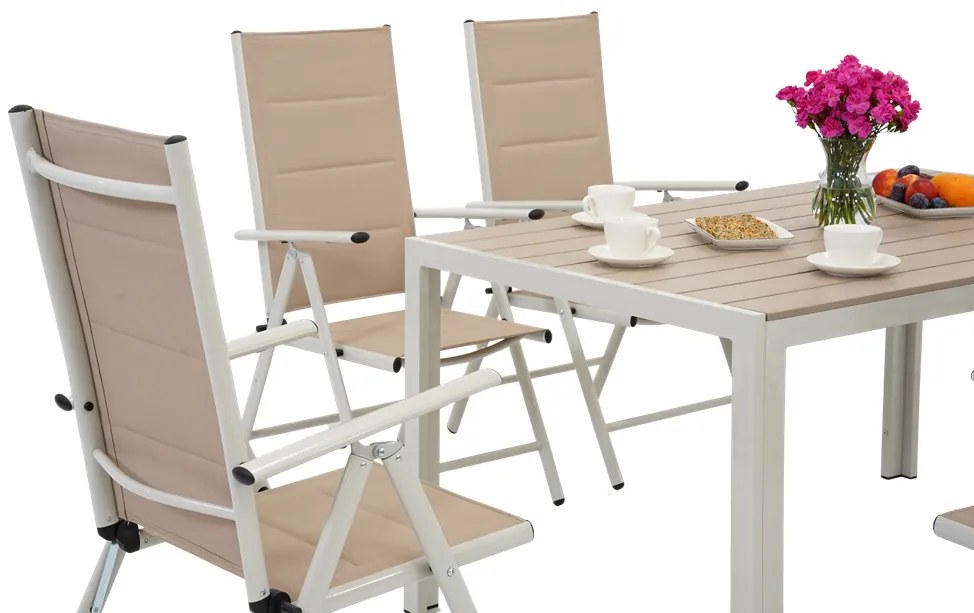 Verona polywood aluminium tuinset voor 6 personen Garden Point beige