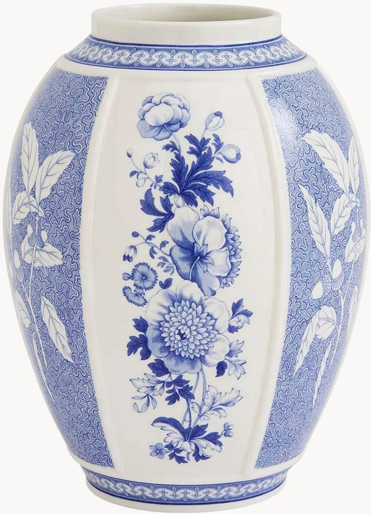 Porseleinen vaas Blue Italian British Flowers, H 26 cm