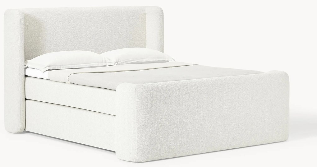 Bouclé boxspring bed Perla
