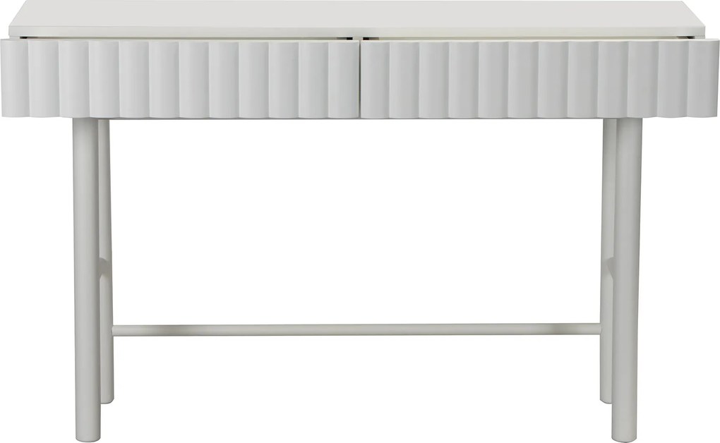 Sidetable Met Grote Ribbels Wit - 120 X 35cm.