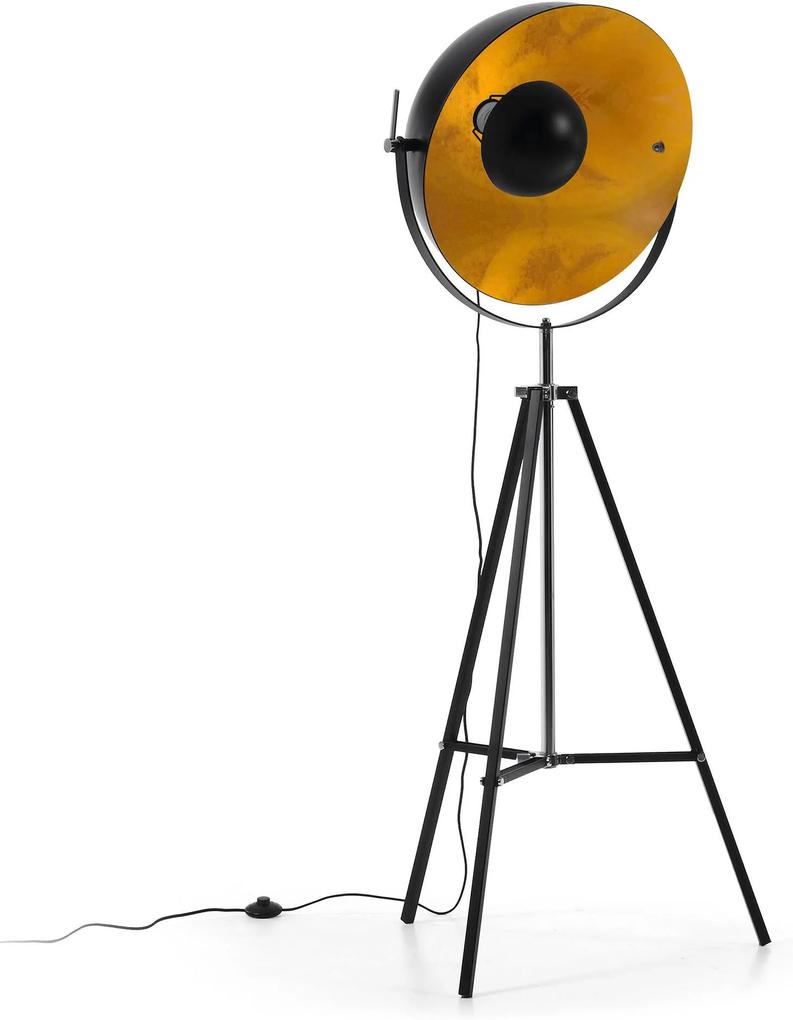 LaForma Parker Floor Lamp - Tripod studio vloerlamp - Messing- Retro - Metaal - lamp - Gouden - brons - Metalen - groot - Drie poten