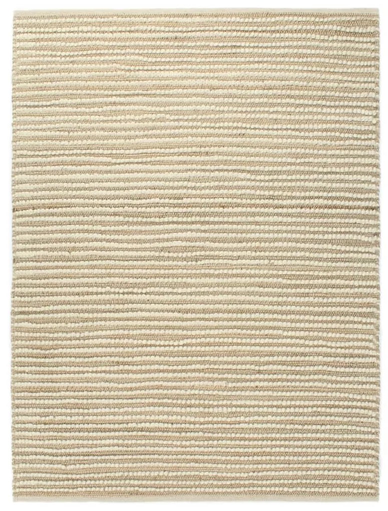 vidaXL Vloerkleed 160x230 cm hennep wol naturel en wit