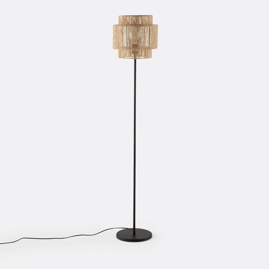 Staande lamp in ijzer en hennep, Yaku