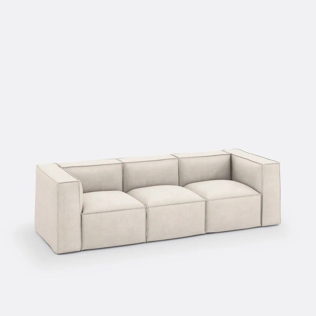 Modulaire bank, 3-zit, ribfluweel, Seven