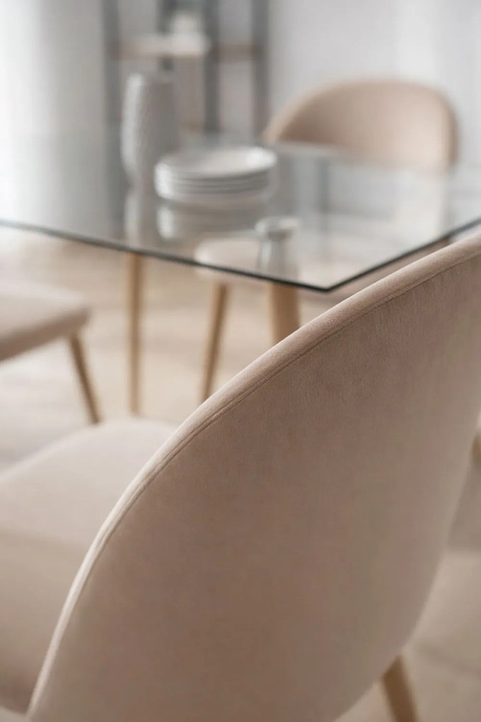 Set 4 fluwelen Vint Stoelen