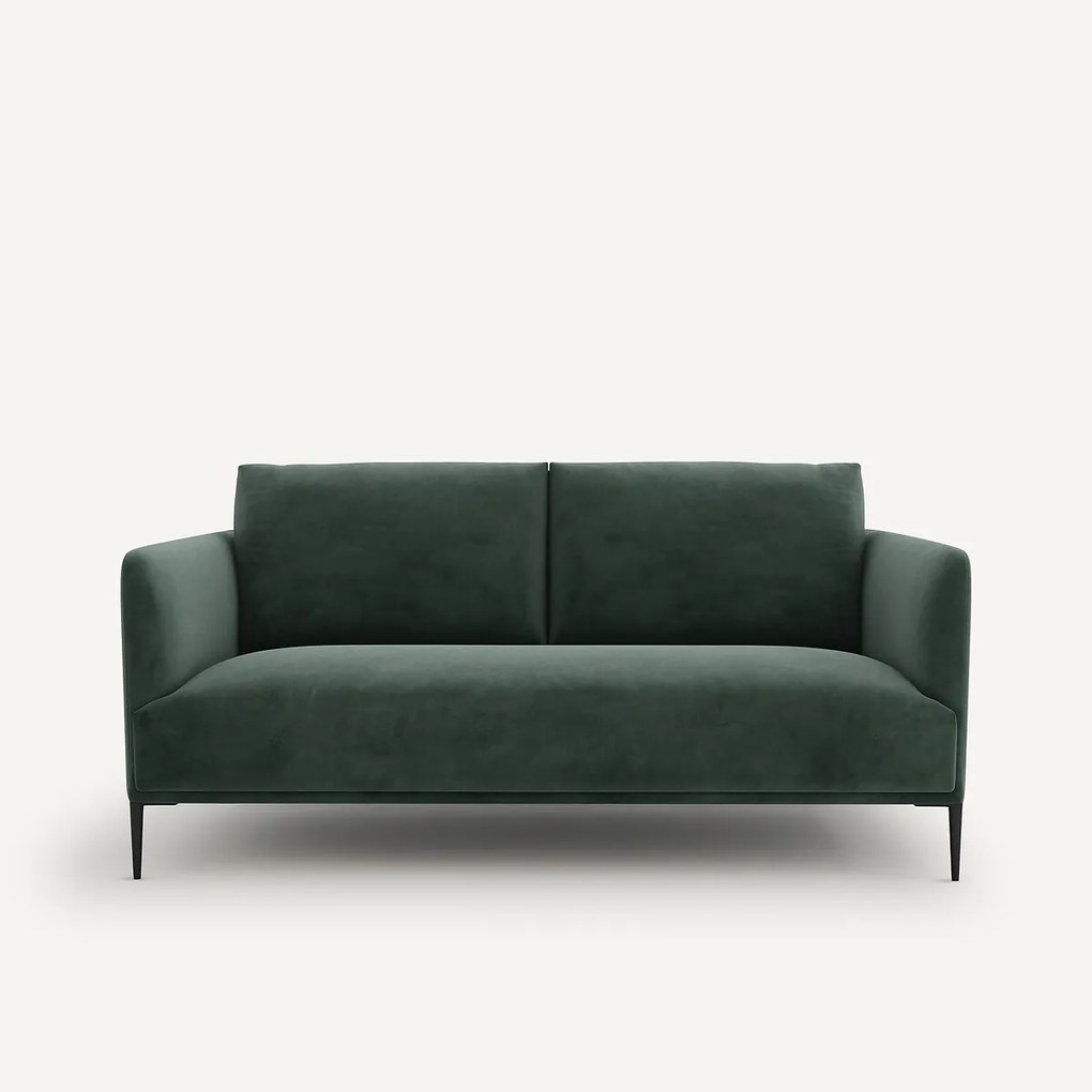 Compacte zitbank in fluweel, Oscar, ontwerp E. Gallina